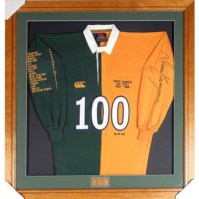 Limited Edition Signed David Campese '100 Tests' Jersey 1982-1986, 122/250