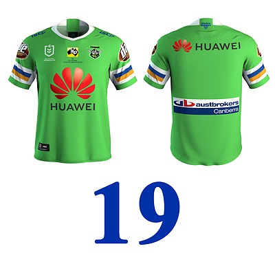 Signed by Matchday Team & Head Coach - Celebrating 1989 Premiership Past Players - Match worn Raiders v Tigers, July 20 2019