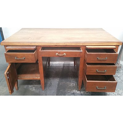 Vintage Stained Timber Desk