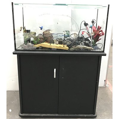 145 Litre Fish Tank with Pedestal Cabinet & Accessories