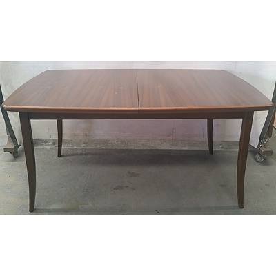 Stained Timber Extending Dinning Table & Chairs
