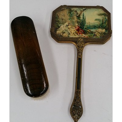 Vintage Hand Mirror and Clothes Brush