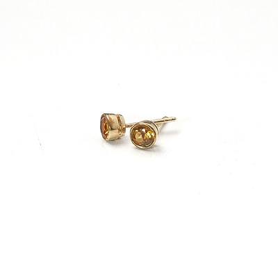 Yellow Gold Earrings with Citrine Stones