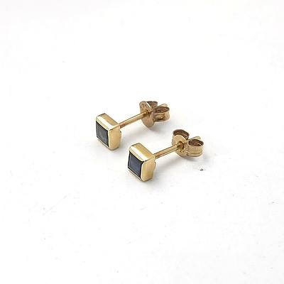 9ct Yellow Gold and Sapphire Earrings