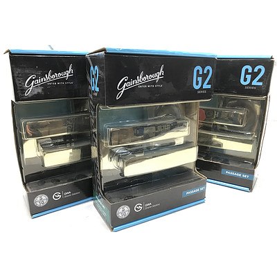 Gainsborough G2 Series 68mm Bright Chrome Square Angular Passage Leversets - Lot of 3 Brand New - RRP Over $150
