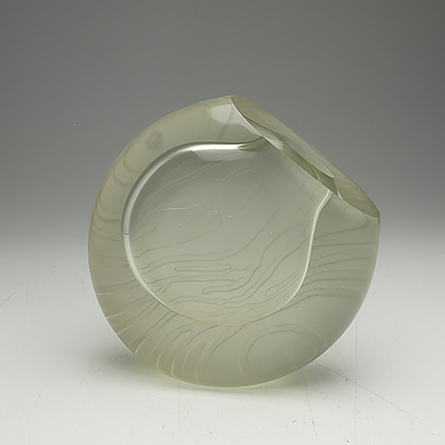 Etched Glass Vase Signed Nicole Ayliffe