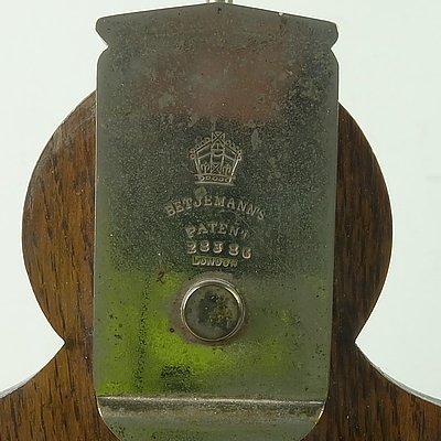 Victorian Oak And Silvered Brass Betjemann's Patent Tantalus