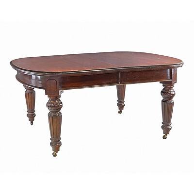 Large Victorian Mahogany Four Leaf Extension Table Circa 1870
