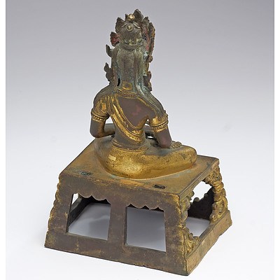 Sino-Tibetan Gilt Bronze Figure of Buddha Amitayus, Qianlong Period, 18th Century