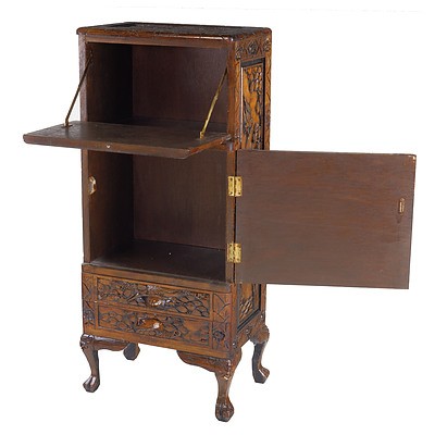 Chinese Camphorwood Cabinet Decorated with Storkes