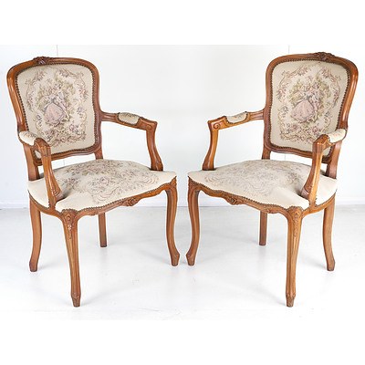 Louis XV Style Beech and Tapestry Upholstered Salon Suite