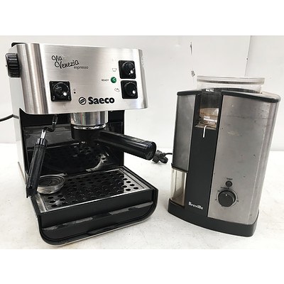 Saeco Via Venezia Espresso Machine & Breville Coffee Grinder