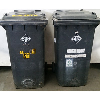 Otto 240 Litre Two Wheel Mobile Garbage Bins - Lot of Two