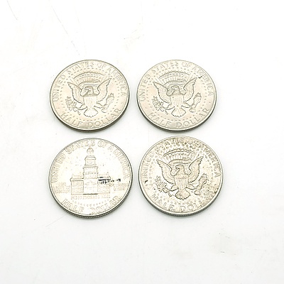 One 1971, Two 1972 and One 1976 US Kennedy Half Dollar Coins