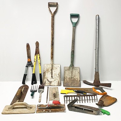 Large Lot of Hand and Gardening Tools, Toolboxes and More