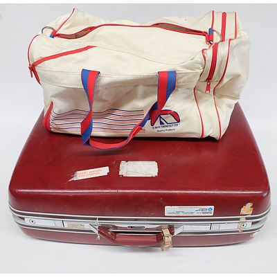 Samsonite Red Hardshell Suitcase and DMH Trendsetter Travel Bag