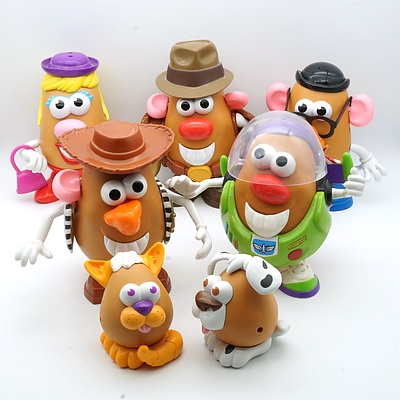 Group of Mr Potato Head Figures, Including Buzz, Woody, Indiana Jones and More