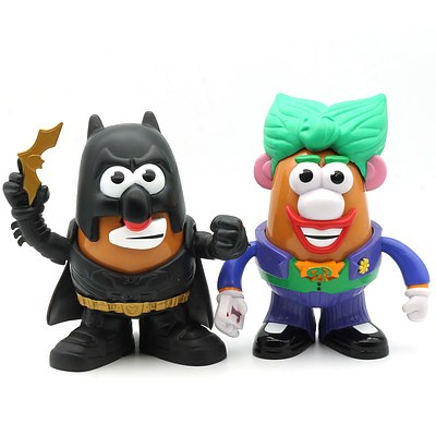 Two Batman Themed Mr Potato Head Figures, Including The Joker and Batman
