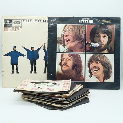 Group of The Beatles 7" and 12" Vinyl Records, Including Let It Be, Yesterday, She Loves You and More