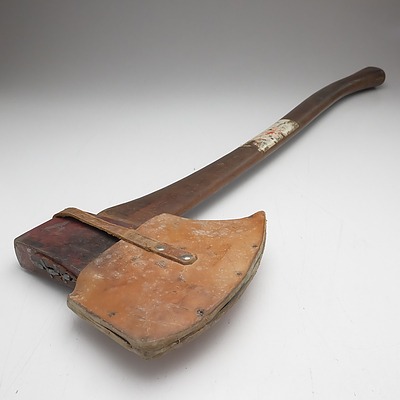Vintage Axe with Leather Cover Inscribed NPWS Bungonia