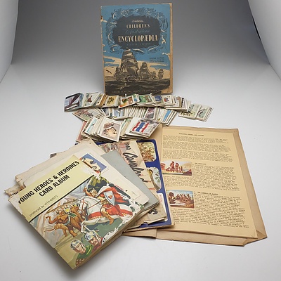 Group of Vintage Collector Cards and Albums and Vintage Ephemera, Including Young Heroes and Heroines, Picture Atlantic Pageant and More