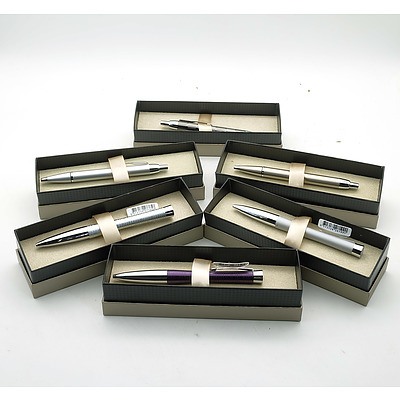 Six Parker Pens with Original Boxes
