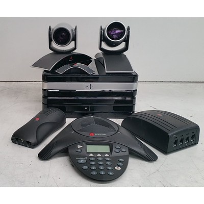 Lot of Assorted Polycom Teleconferencing Equipment