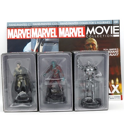 Three Marvel Eaglemoss Collection Figures, Including Drax, Ultron and Malekith