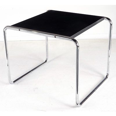 Marcel Breuer Style Chromed Tubular Steel Side Table