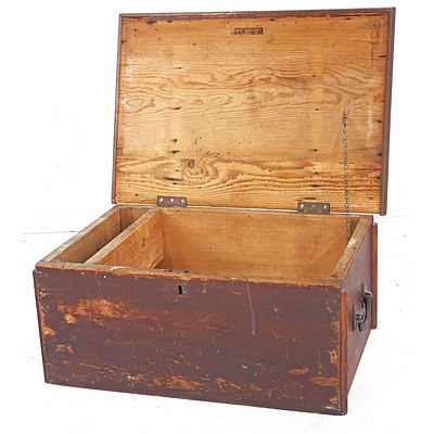 Antique Oregon Trunk with Iron Handles