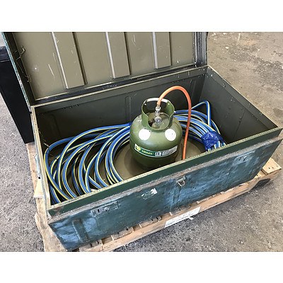 Metal Chest with Air Hose & Gas Cylinder