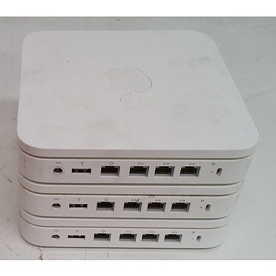 Apple (A1354) Airport Extreme Base Station Wireless Routers (4th Gen) - Lot of Three