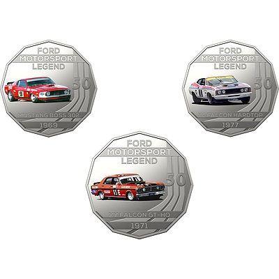 2018 50c Uncirculated Coin - The Allan Moffat Collection - 3 Pieces