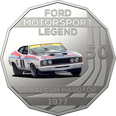 2018 50c Uncirculated Coin - 1977 Ford Falcon XC Hardtop Allan Moffat