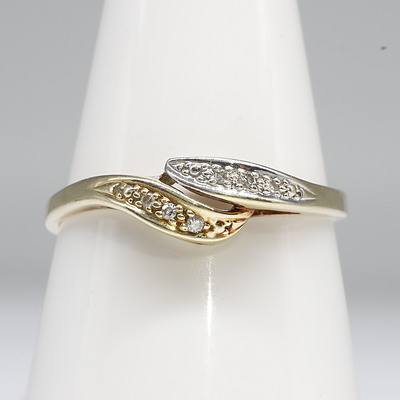 14ct Yellow Gold Ring with Six Single Cut Diamonds, each 0.005ct