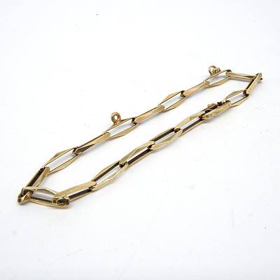 14ct Yellow Gold Facetted Oval Link Bracelet, 7.3g