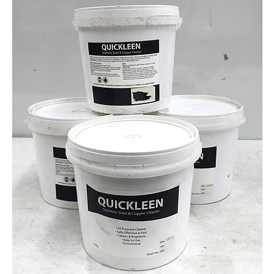 Quickleen Stainless Steel & Copper Cleaner - Lot of 4 Brand New 5kg Tubs - RRP Over $360