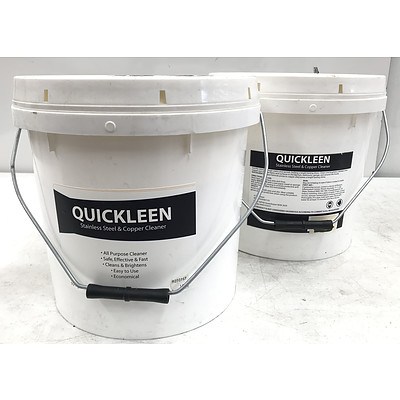 Quickleen Stainless Steel & Copper Cleaner - Lot of 2 Brand New 10kg Tubs - RRP Over $360