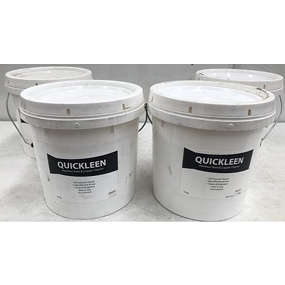 Quickleen Stainless Steel & Copper Cleaner - Lot of 4 Brand New 10kg Tubs - RRP Over $720