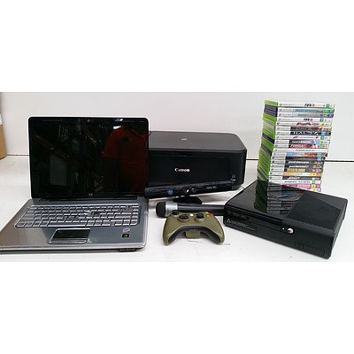 Assorted IT Equipment & Xbox 360 Console w/ Kinect & Games