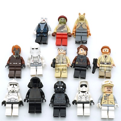 Thirteen Star Wars Lego Figures