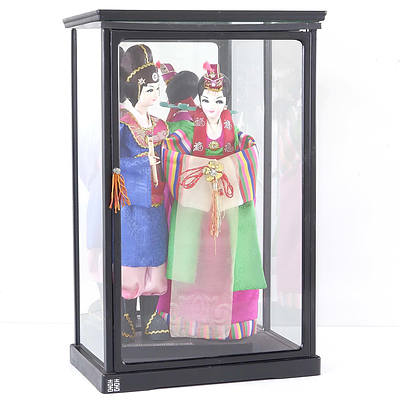 Pair of Korean Dolls in Custom Display Box