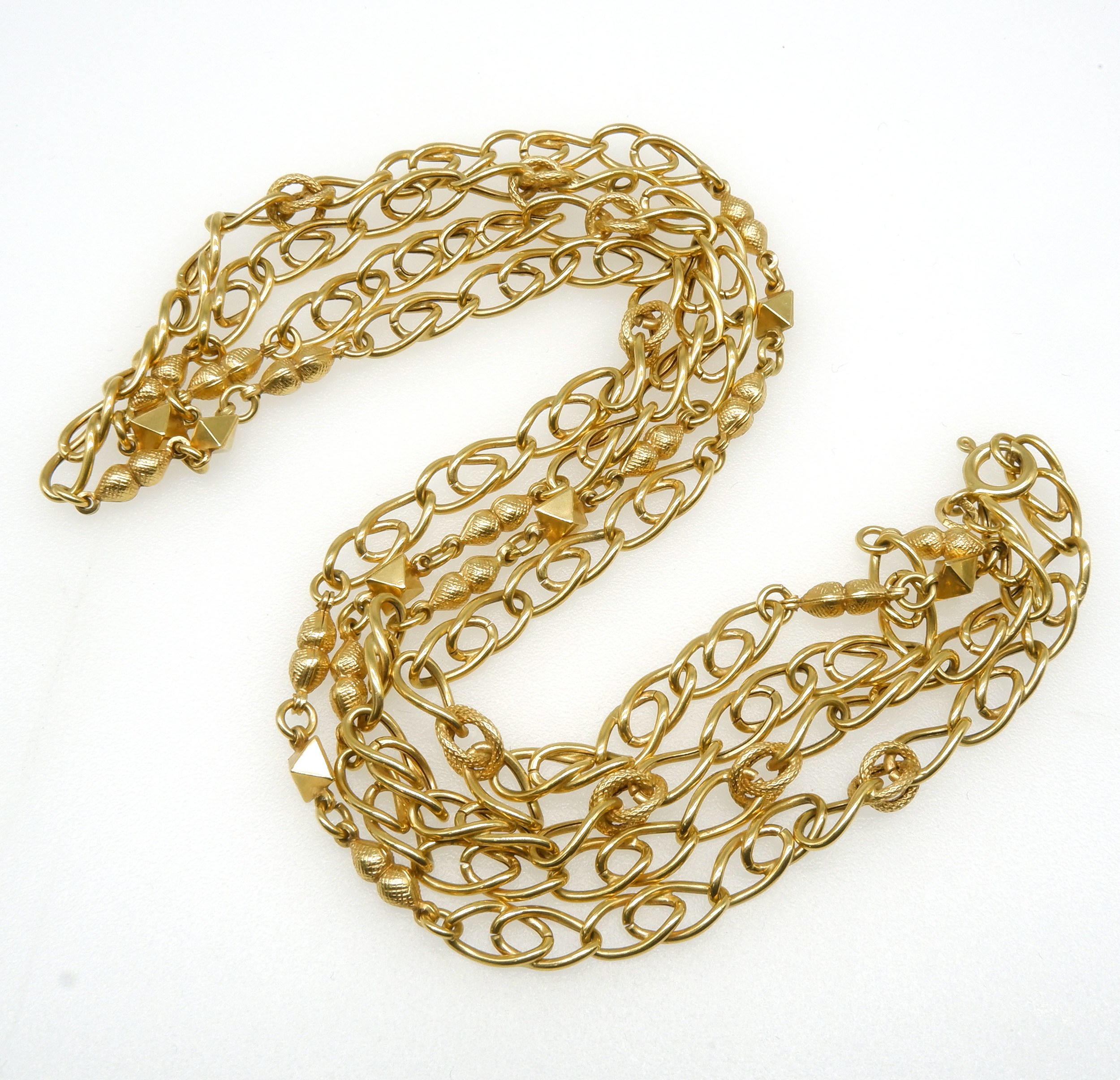 '18ct Yellow Gold Hollow Curb Link Chain, 39g'