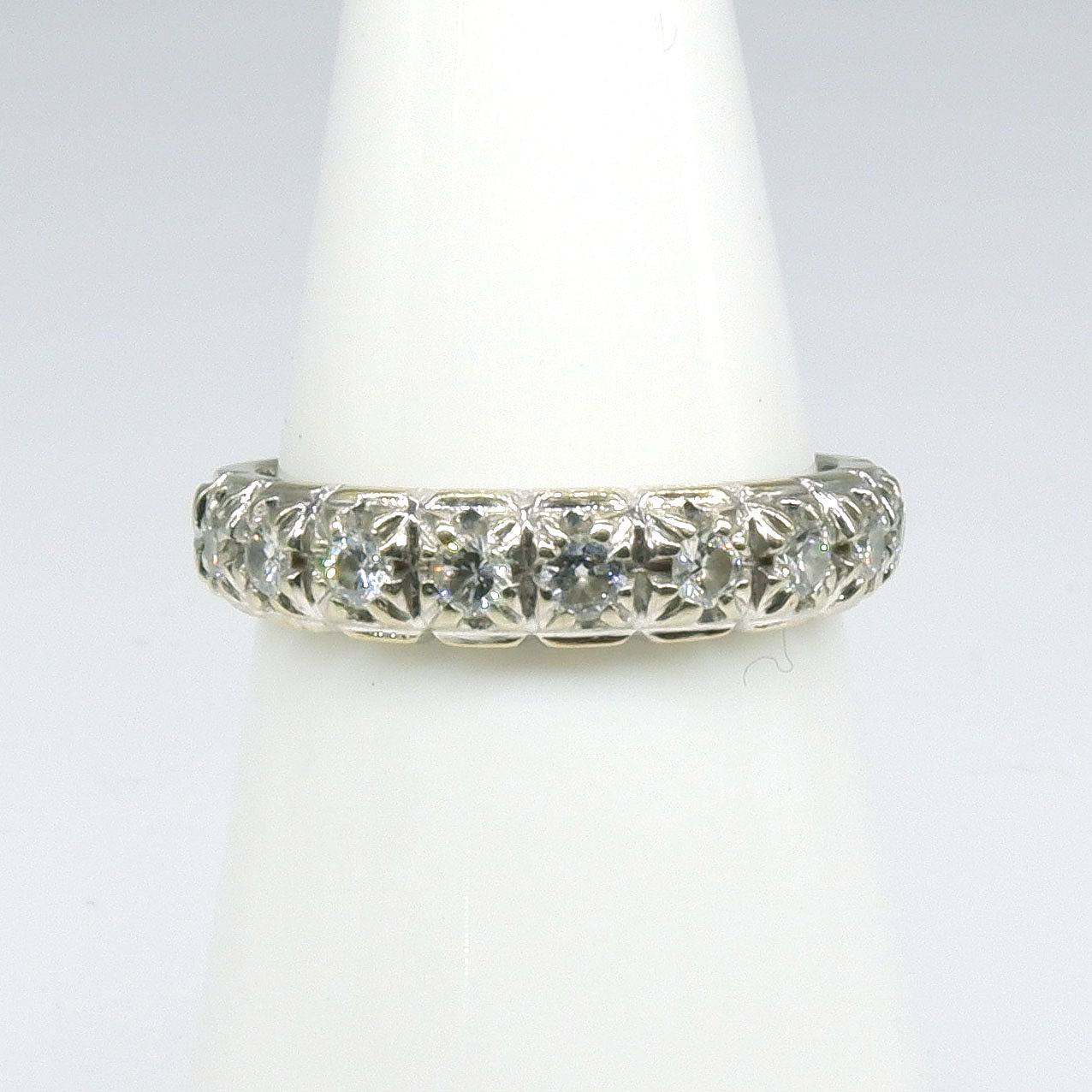 '18ct White Gold Eternity Ring With Nine Brilliant Cut Diamonds'