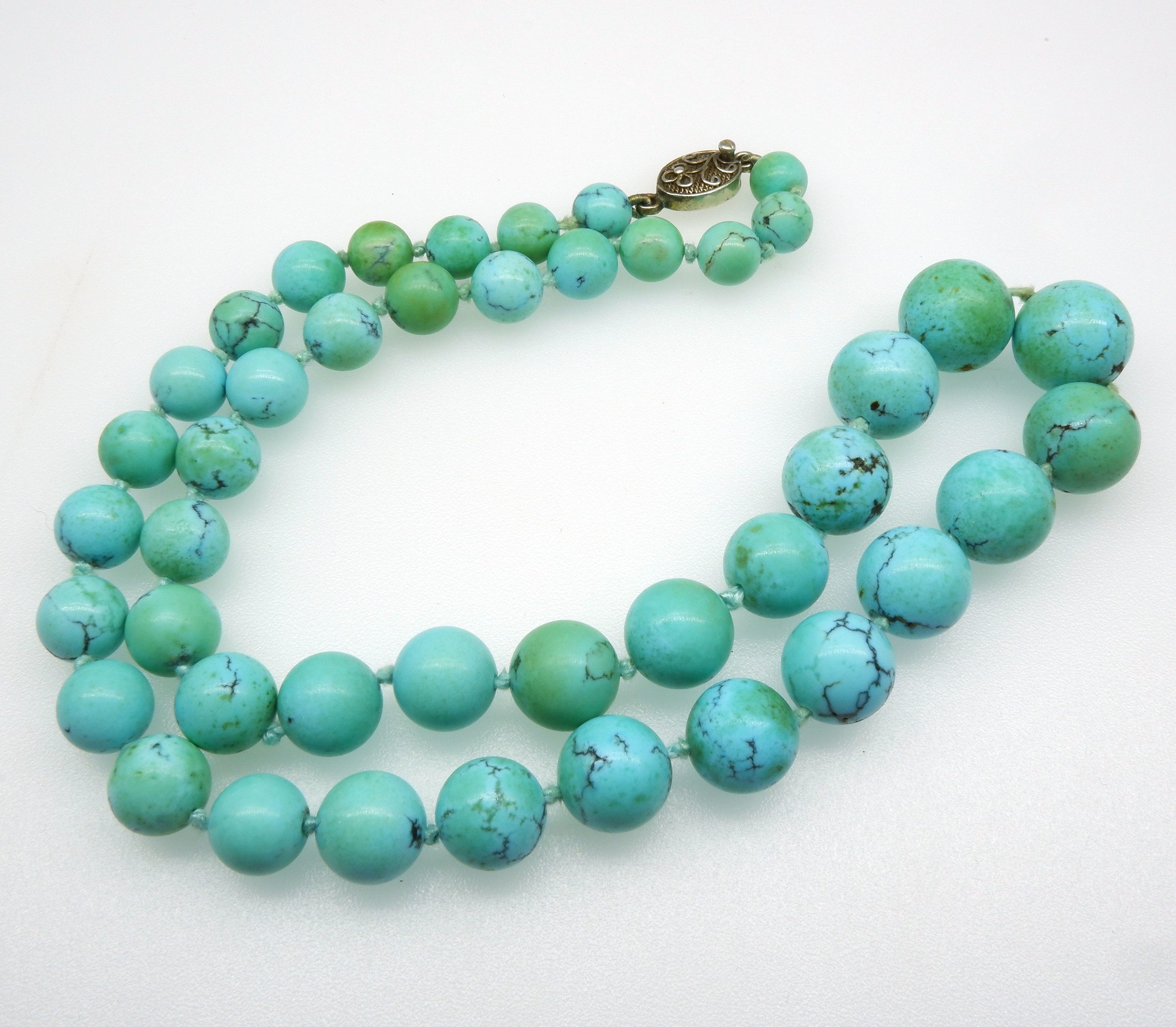 'Natural Turquoise Graduated Necklace'