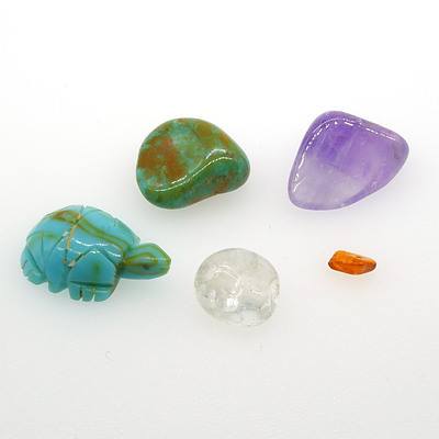 Collections of Gems and Metals, Including a Turquoise Turtle