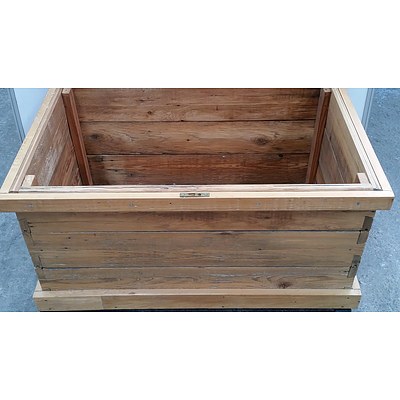 Rustic Hardwood Chest Made From 1800's Repurposed Antique Baltic Pine