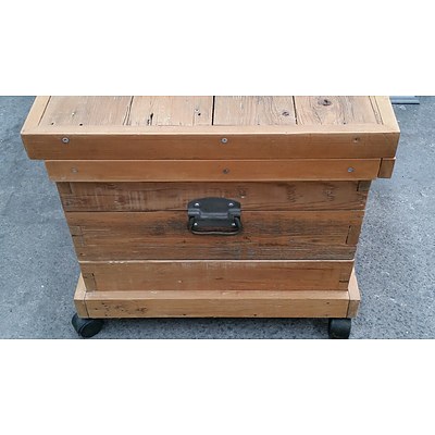 Rustic Hardwood Chest Made From 1800's Repurposed Antique Baltic Pine