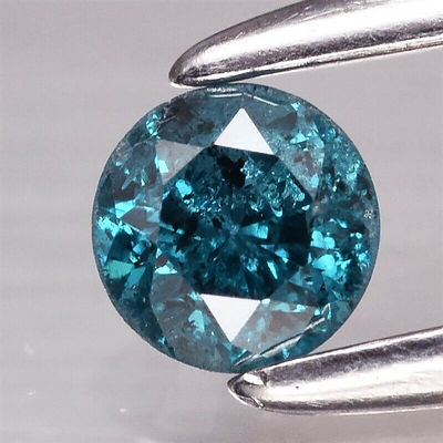 Round Brilliant-Cut Diamond - Greenish-Blue