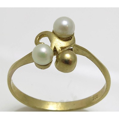 Vintage 9Ct Gold Pearl Ring